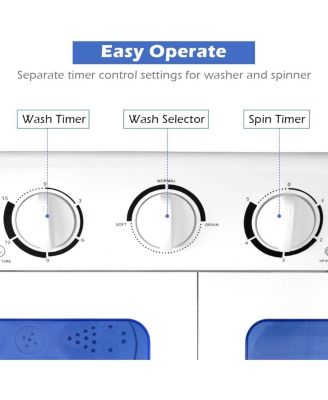 20 lbs Compact Twin Tub Washing Machine for Home Use