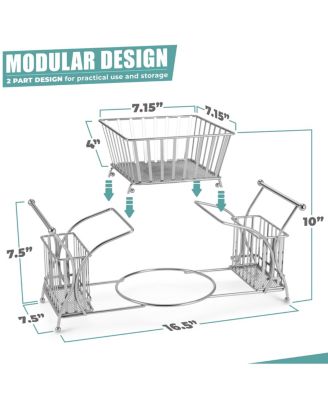 4 Section all-in-one Buffet Utensil Caddy - Ideal for Dining Table, Party, Buffet, Kitchen, Entertaining