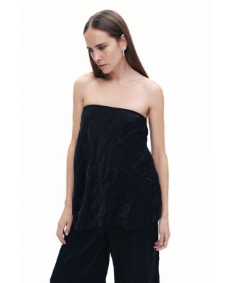 Women's Wrinkled Strapless Blouse