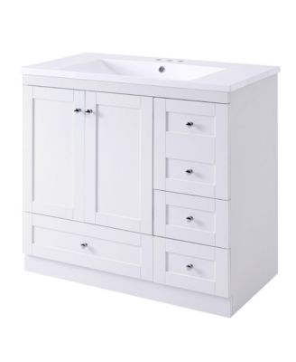 Streamdale 36 inch Shaker Style Free-Standing Bathroom Vanity Cabinet with Sink, 4 Soft-close Drawers and 2 Soft-close doors