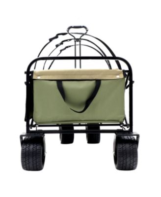 Collapsible Utility Wagon Cart with 440 lbs Capacity for Camping, Shopping, Gardening, and Sports