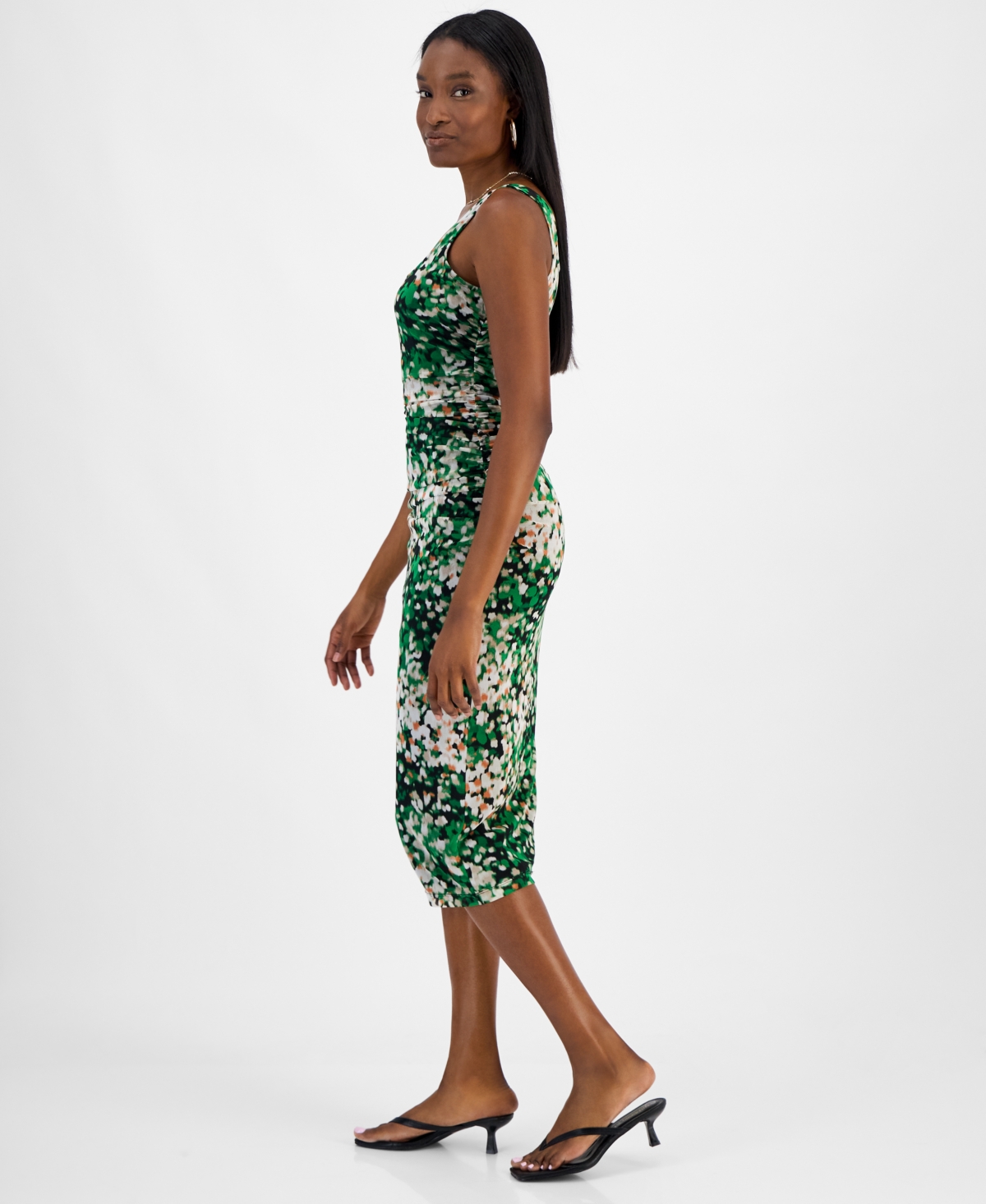 Bar Iii Women's Printed Mesh Sheath Dress, Exclusively At Macy's In Black Multi