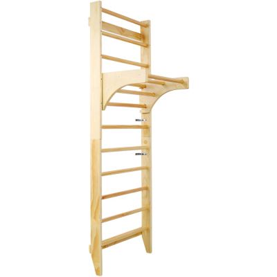 Streamdale Wooden Swedish Ladder, Stall Bars Set for Physical Therapy & Gymnastics (with Adjustable Pull-up Bar)