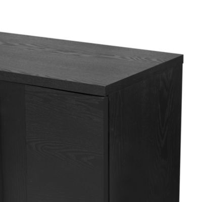 Streamdale Black Traditional Sideboard with Adjustable Shelves and Gold Handles