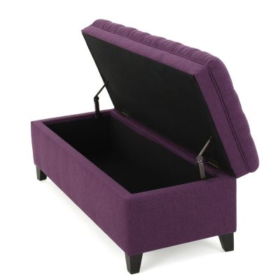 Juliana Fabric Storage Ottoman with Birch Legs