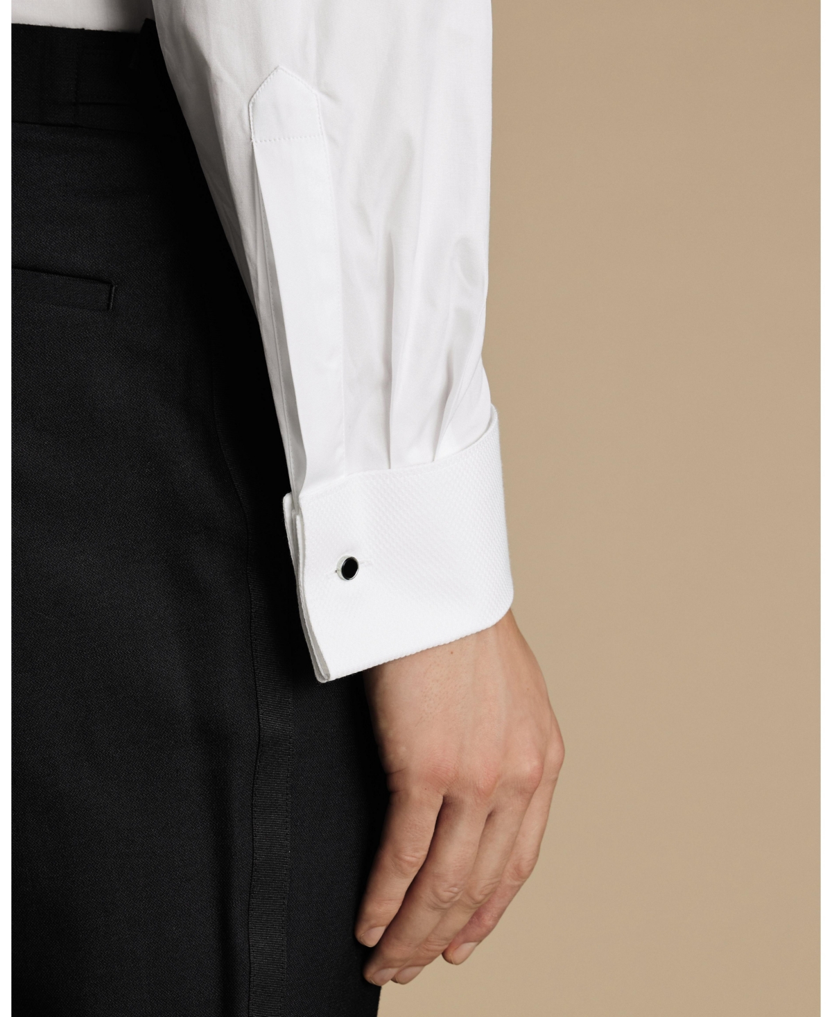 Charles Tyrwhitt Bib Front Evening Slim Fit Shirt Double Cuff In White