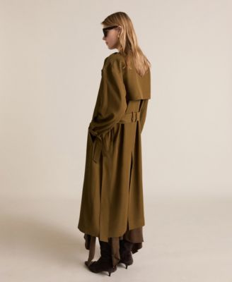 Women's Oversized Long Lyocell Trench Coat