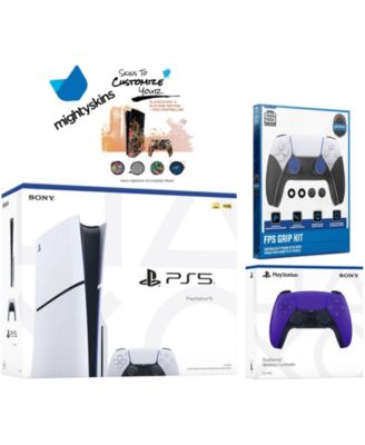 PlayStation 5 Slim Disc with Extra Controller, FPS Grip Kit and MightySkins Decal Voucher