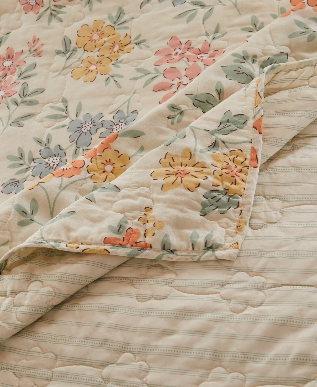 Greenland Home Fashions Chloe Modern Floral 3-pc. Quilt Set, Full/queen In Pastel