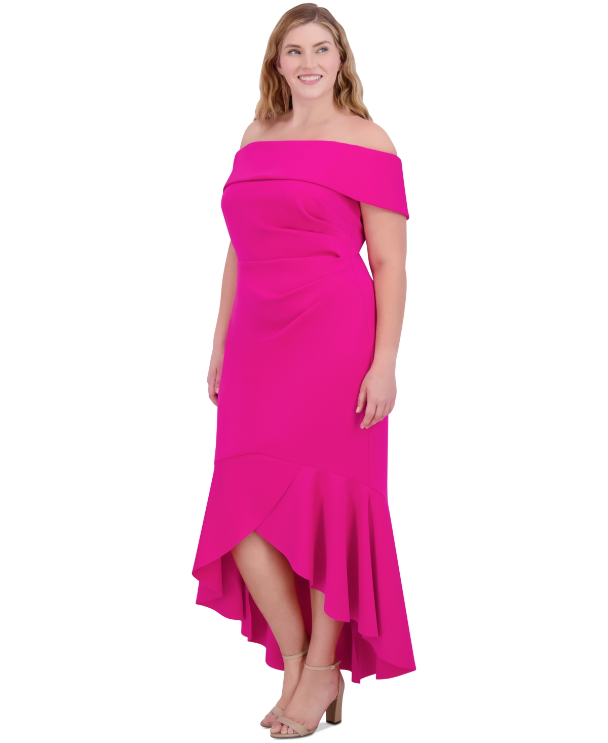 Eliza J Women's Off-the-shoulder High-low Hem Gown In Lipstick Red