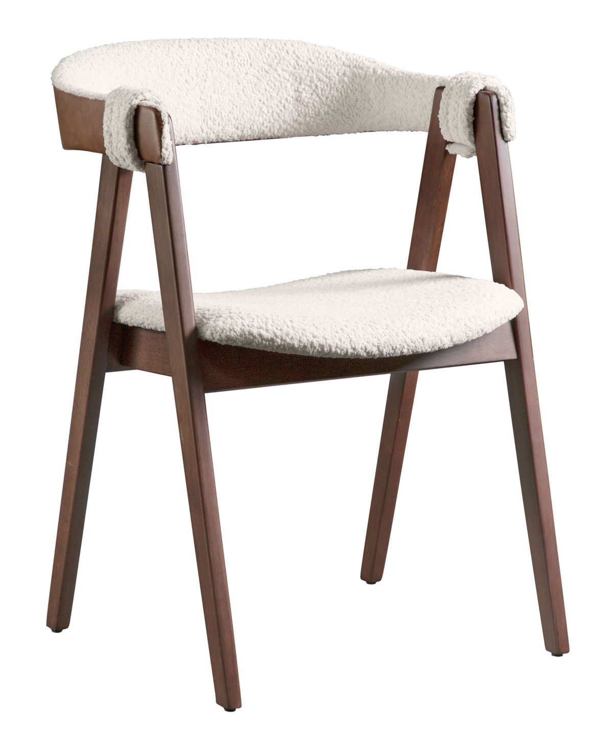 Furniture Of America 2-pc. Pearlcrest Boucle Fabric Dining Chair Set In Walnut
