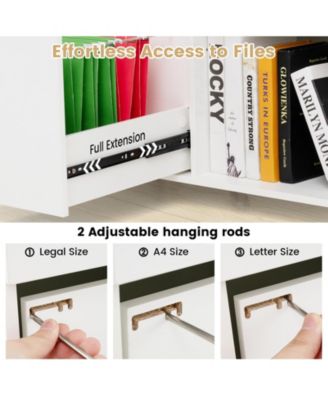 3-Drawer File Cabinet with Adjustable Shelf and Wheels for Letter