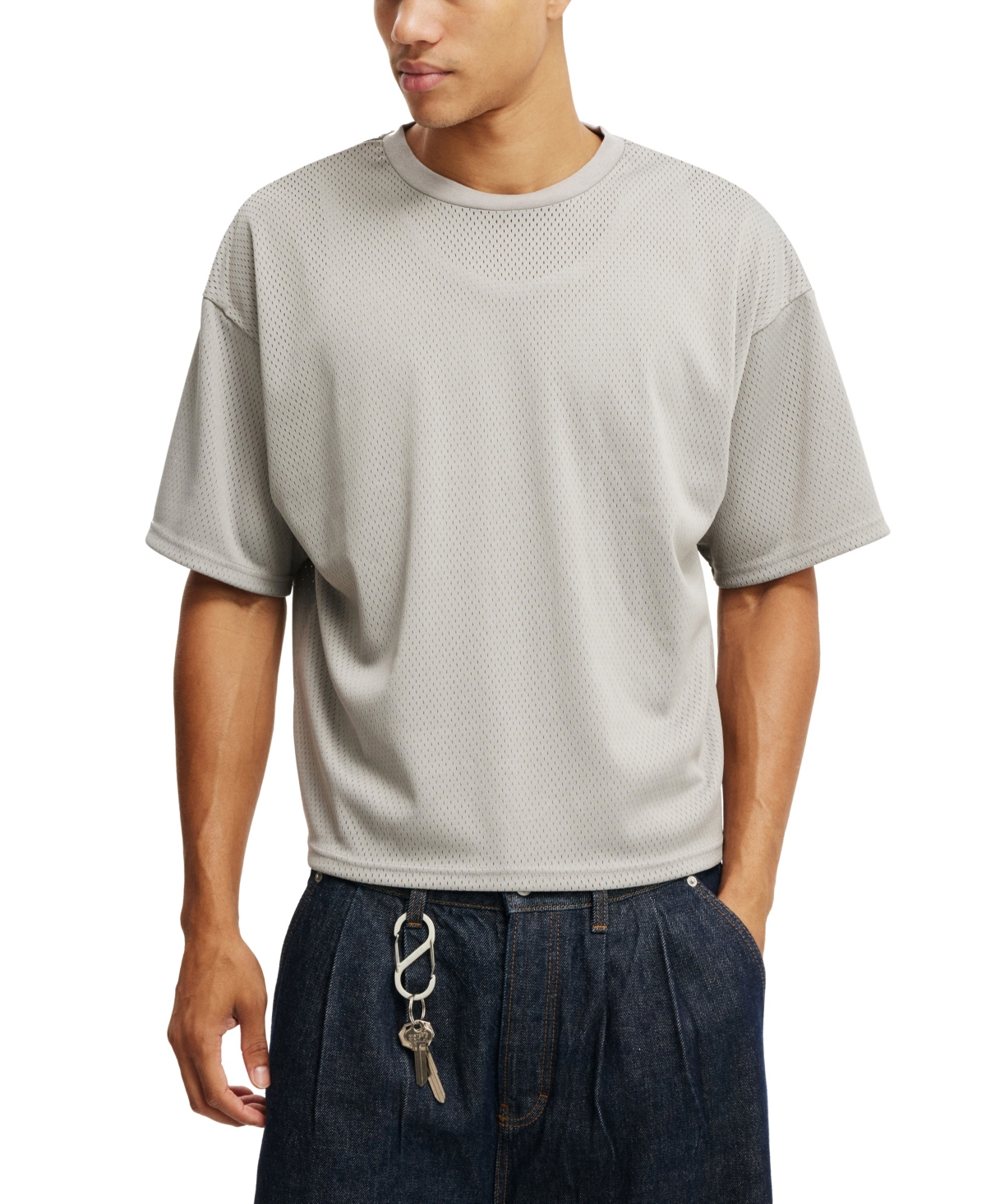 COTTON ON MEN'S CROPPED FIT MESH T-SHIRT 