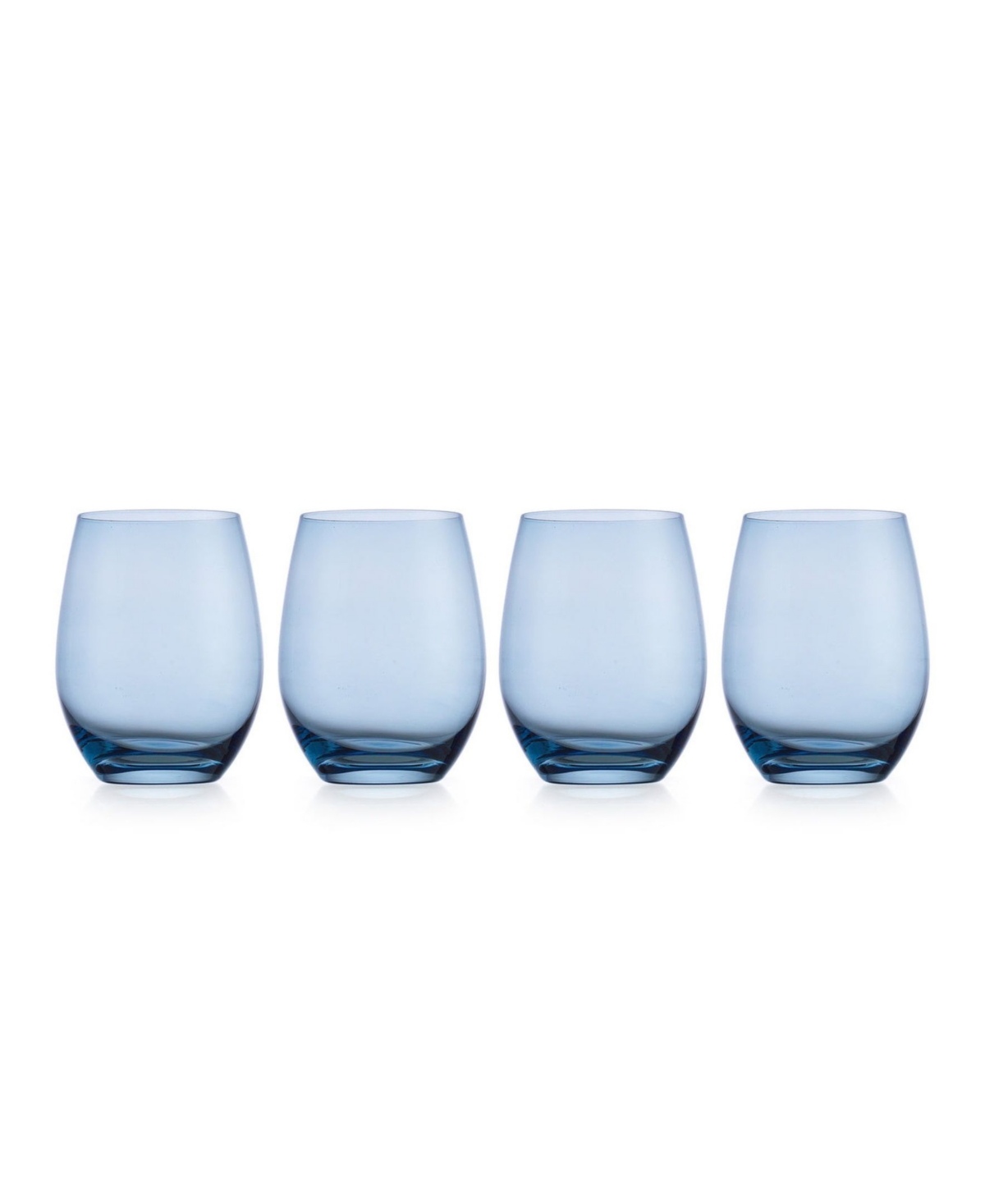 Godinger Set Of 4 Veneto Frost Stemless Wine Glasses In Blue