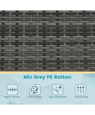 Set of 4 Furniture Set w/ Washable Cushions & Tempered Glass Coffee Table Patio