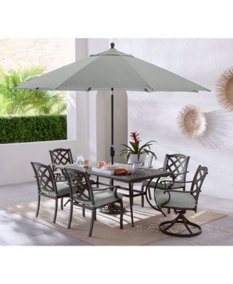 Wythburn Outdoor Dining 7pc Set (72"x38" Table & 4 Lattice Dining Chairs & 2 Lattice Swivel Chairs)