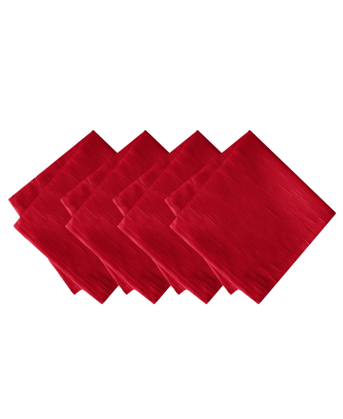 Elrene Continental Solid Texture Water And Stain Resistant Napkins 17 X 17, Set/4 In Red