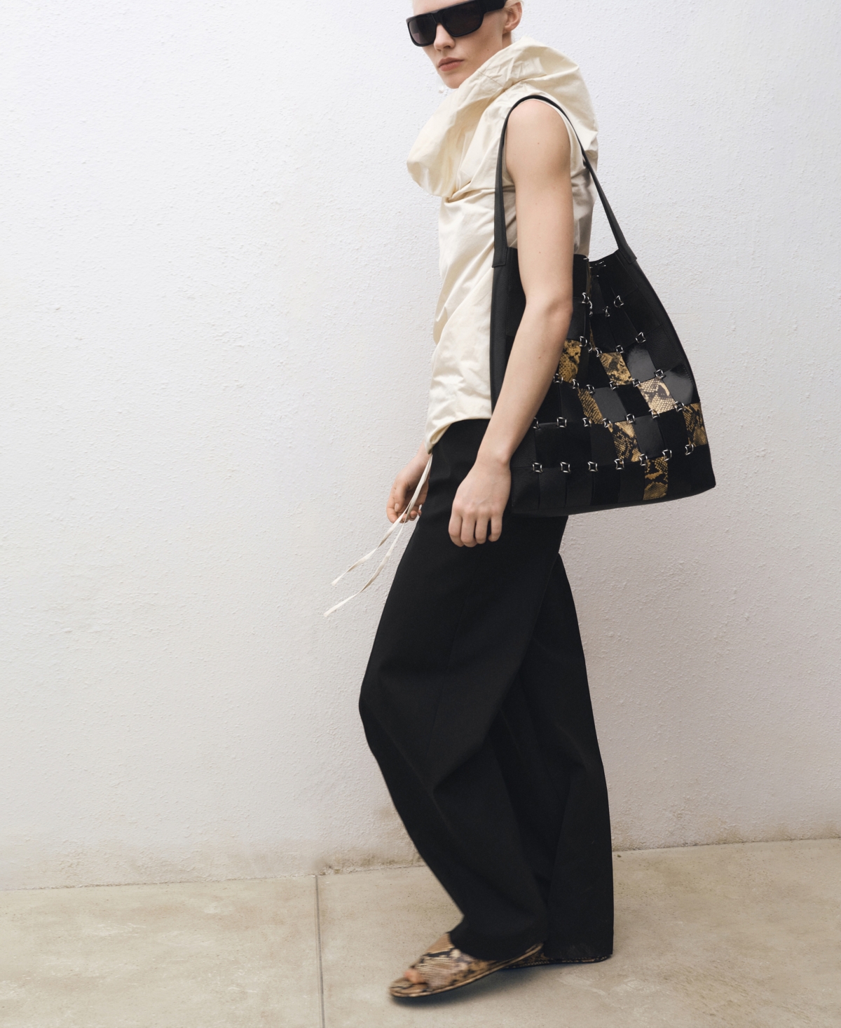 Mango Women's Combined Wool Blend Jogger Pants In Black
