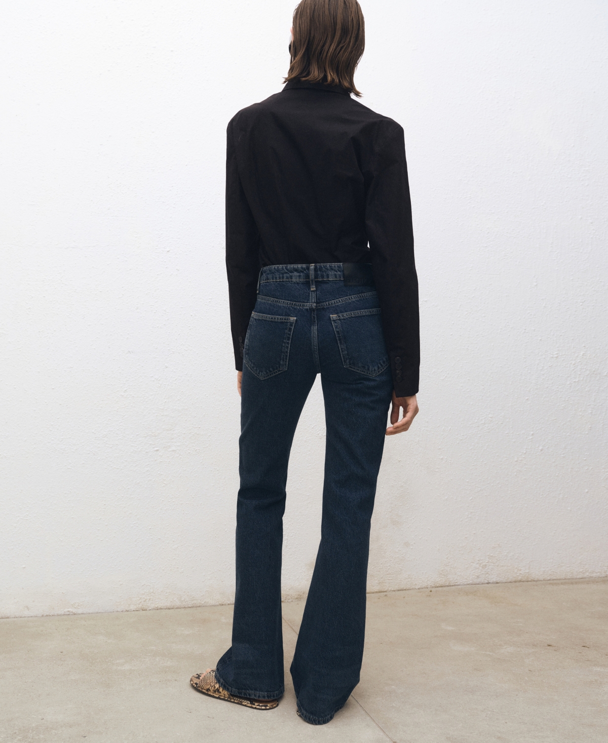 Mango High-waist Flared Jeans Dark Blue In Dark Blue