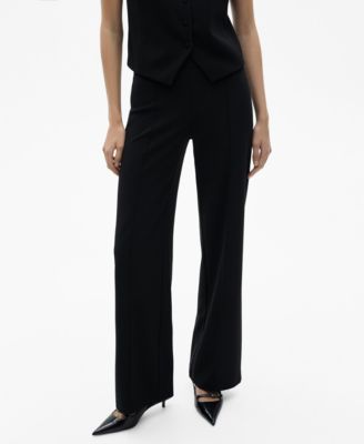 MANGO - Women's Straight Knitted Trousers