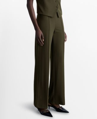 MANGO - Women's Straight Knitted Trousers