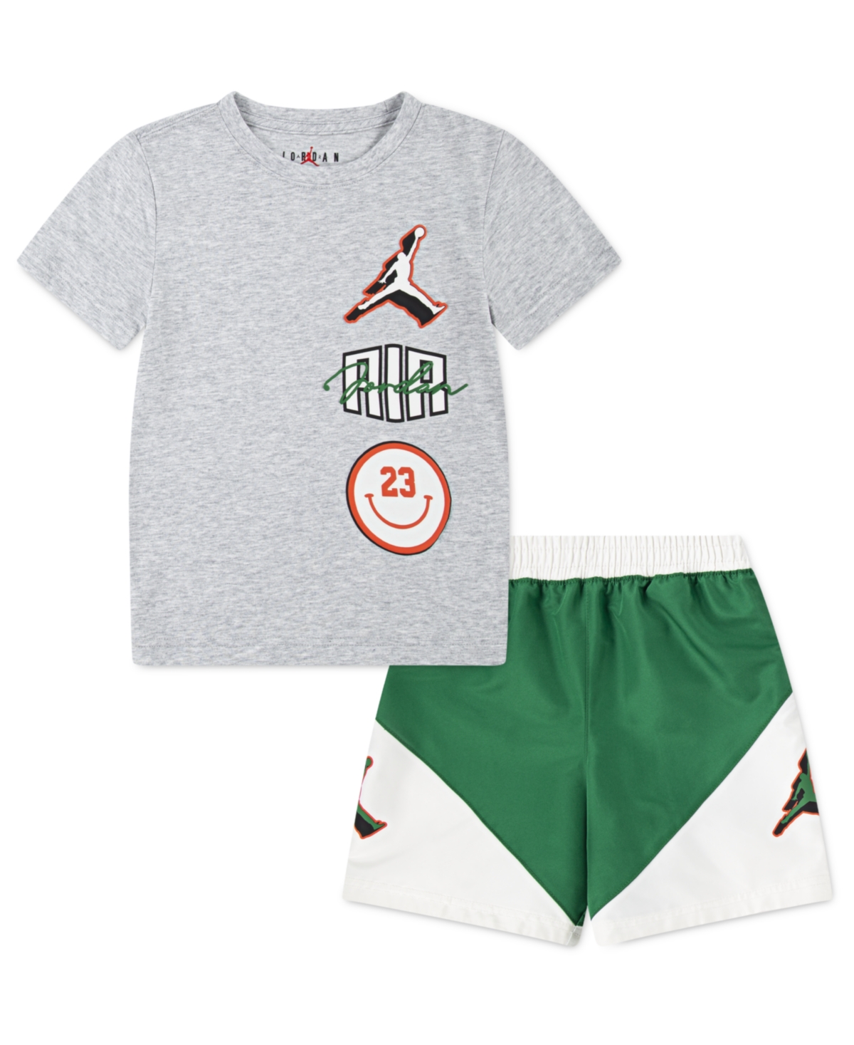 Jordan Boys' Jumpman Stacked Play Tee & Shorts Set - Little Kid In Pine Green