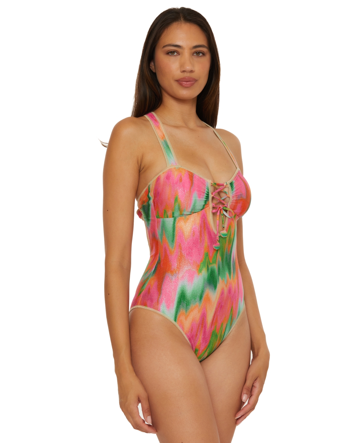 Shop Becca Women's Mirage Metallic One-piece Swimsuit In Multi