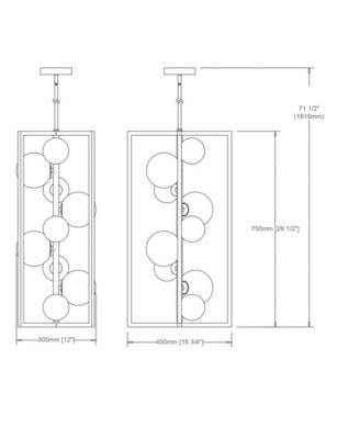 29.50" Metal Glasgow 9 Light Pendant