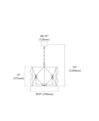 14'" Metal Calah 4 Light LED Chandelier