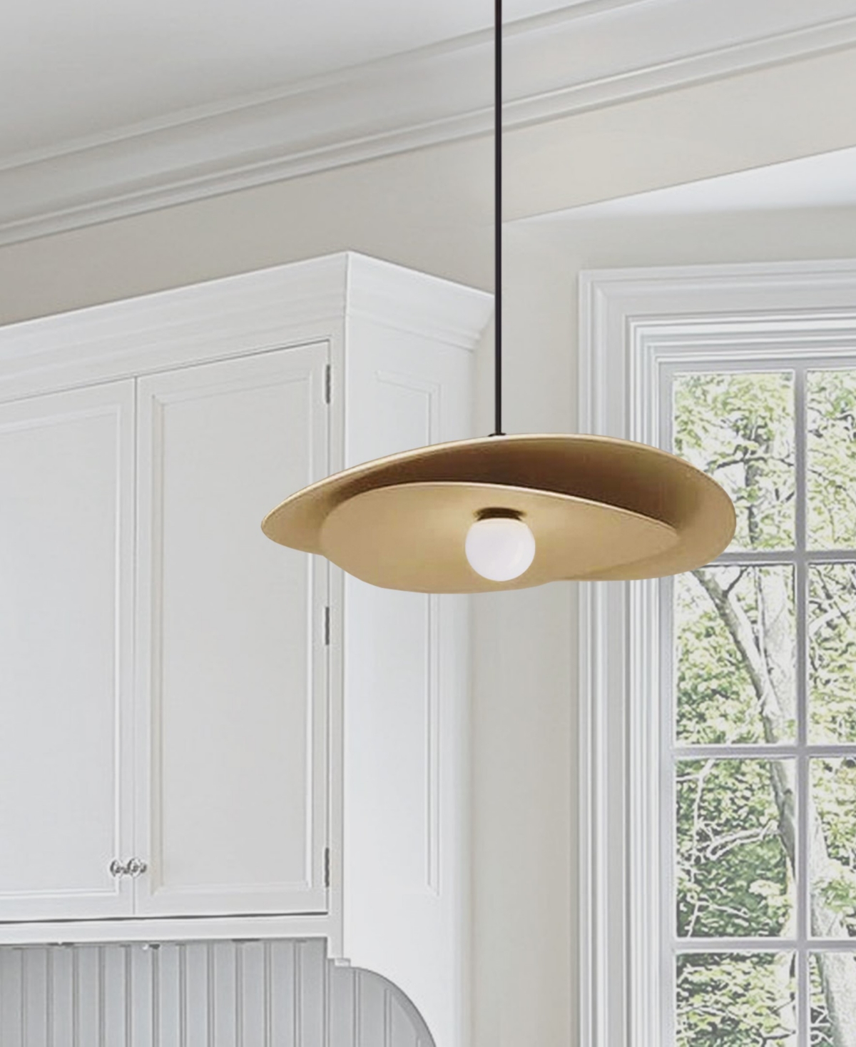 Dainolite 20" Metal Paven Led Pendant In Aged Brass