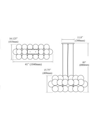 15.75" Metal Comet 10 Light Pendant