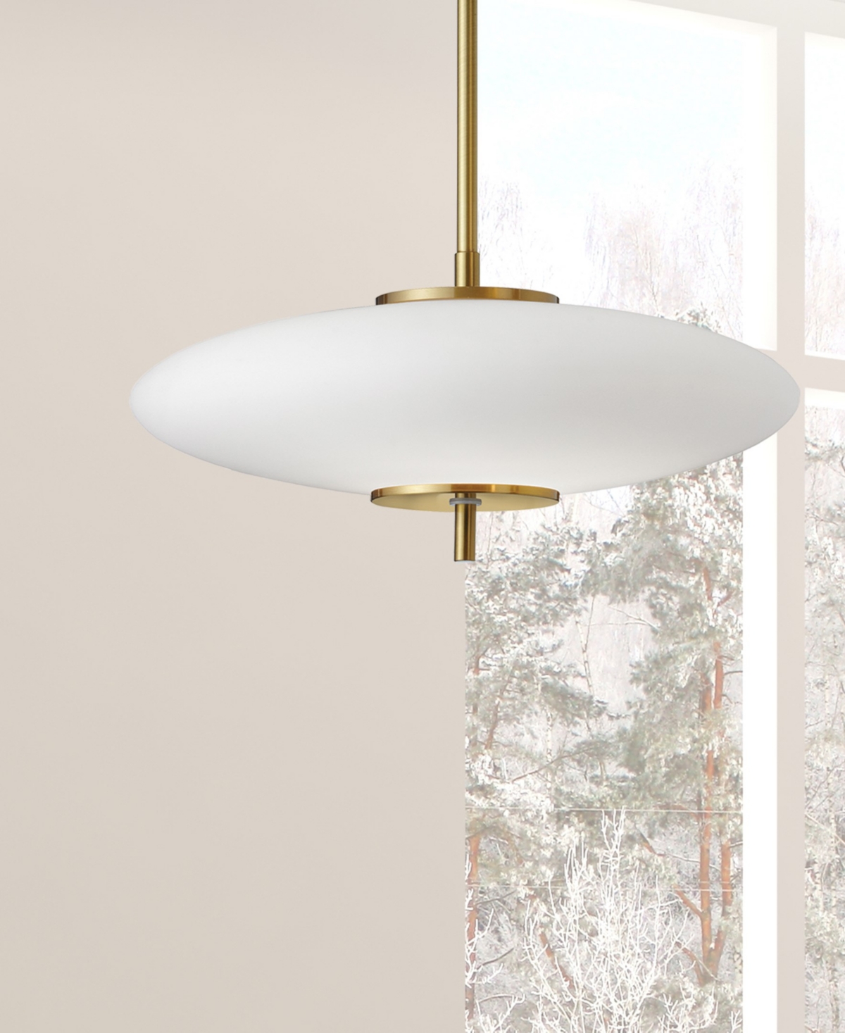 Dainolite 7.75" Metal Maddie Led Pendant In Aged Brass