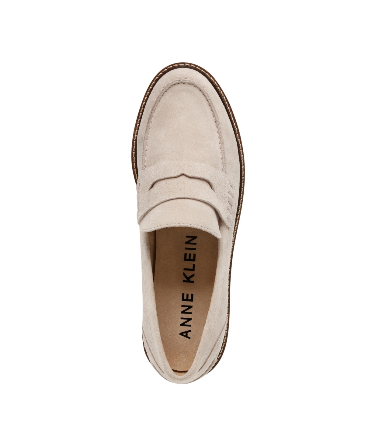Shop Anne Klein Women's Emmylou Lug Sole Loafers In Beige Suede