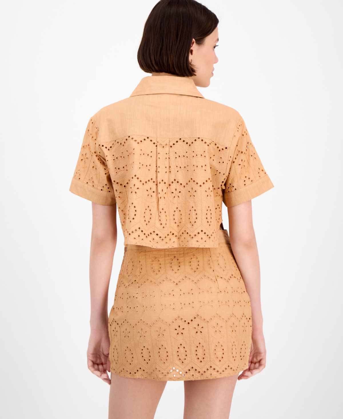 Avec Les Filles Eyelet Block Boxy Shirt