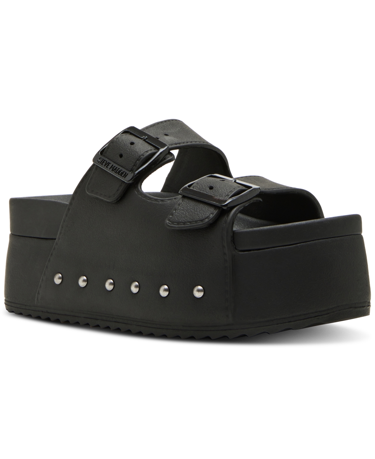 Steve Madden Kali-j Flatform Footbed Sandals In Black
