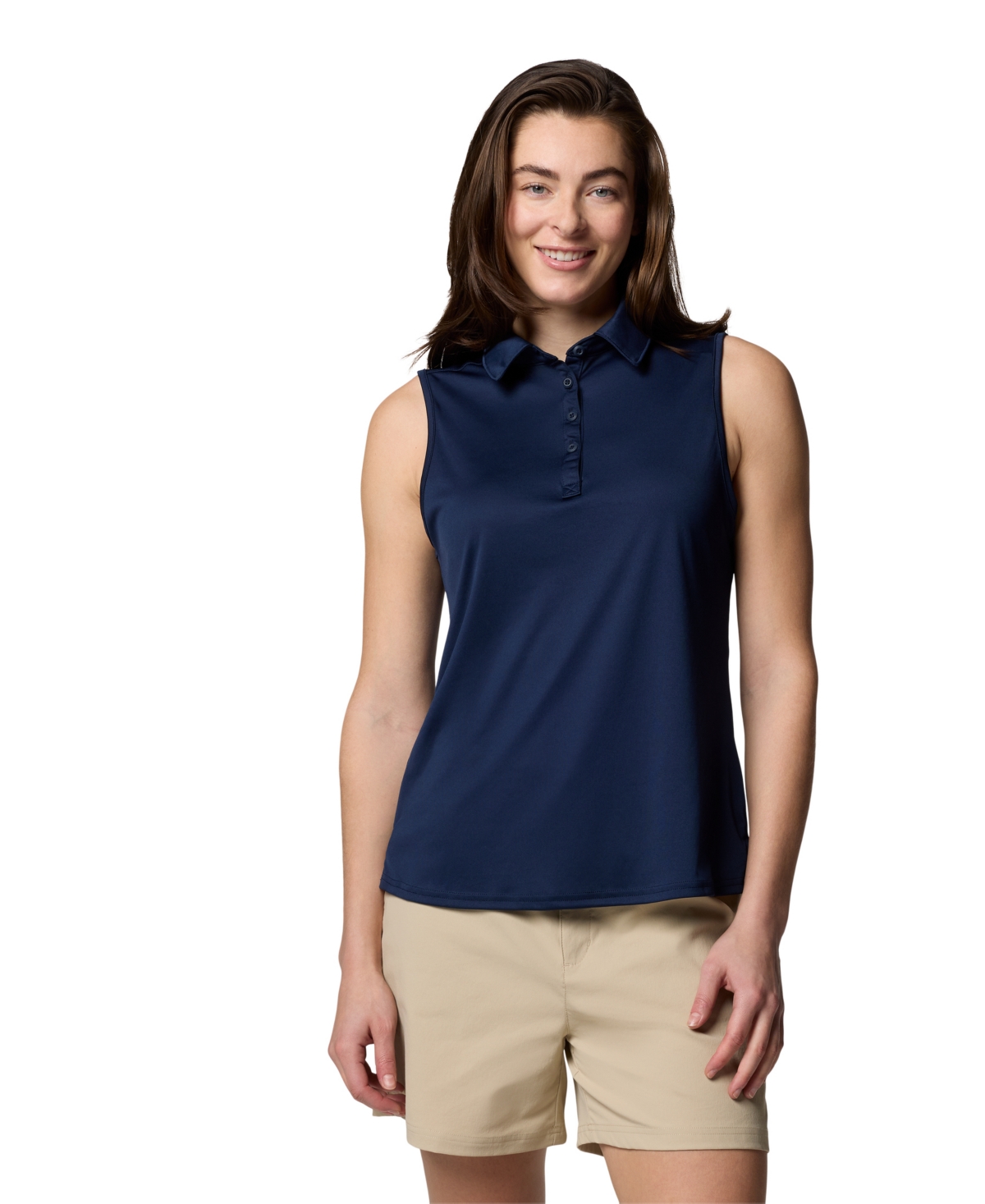 Women's Cedar Coast Sleeveless Polo Top - Collegiate