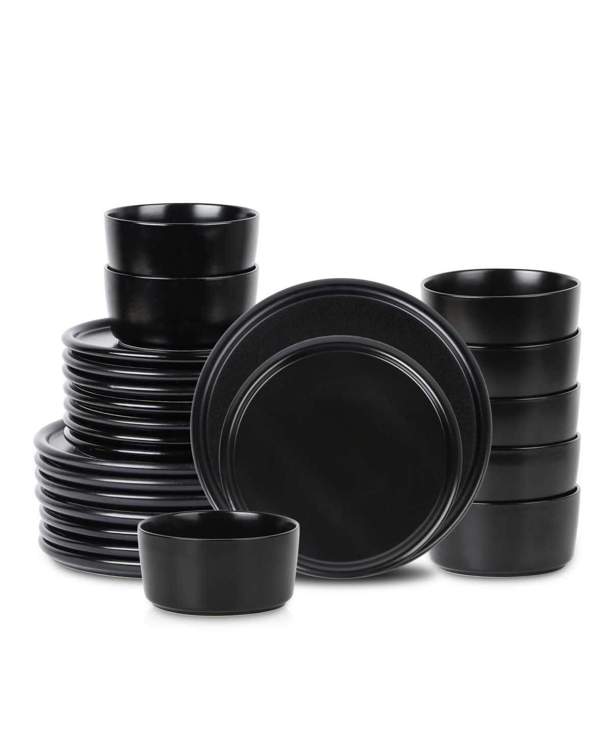 Eden 24 Pc. Dinnerware Set, Service for 8 - Black