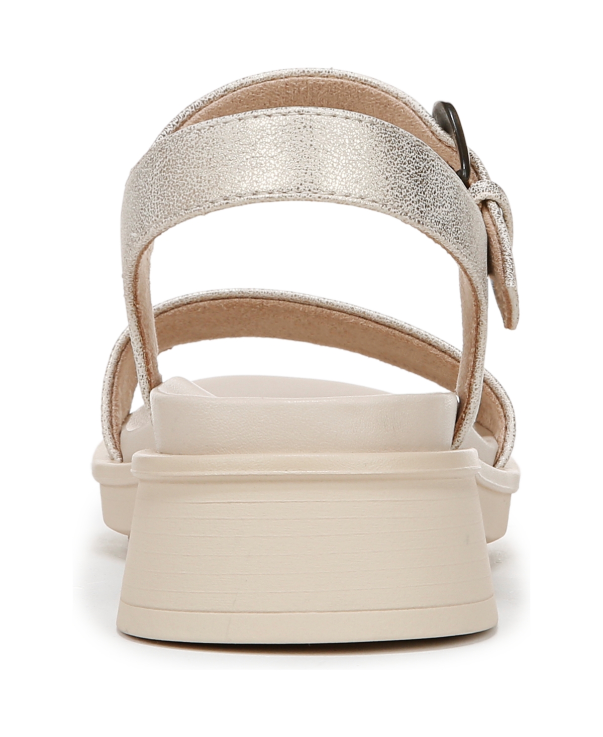 Shop Soul Naturalizer Women's Emma Block Heel Footbed Flat Sandals In Gold Faux Leather