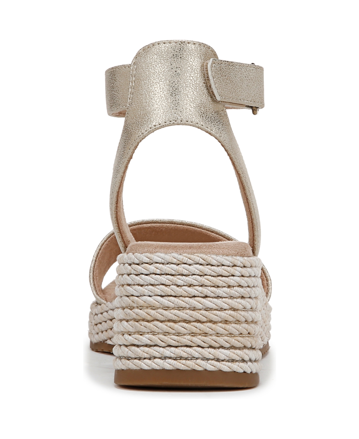 Shop Soul Naturalizer Women's Gloria Espadrille Wedge Sandals In Gold Metallic Faux Leather