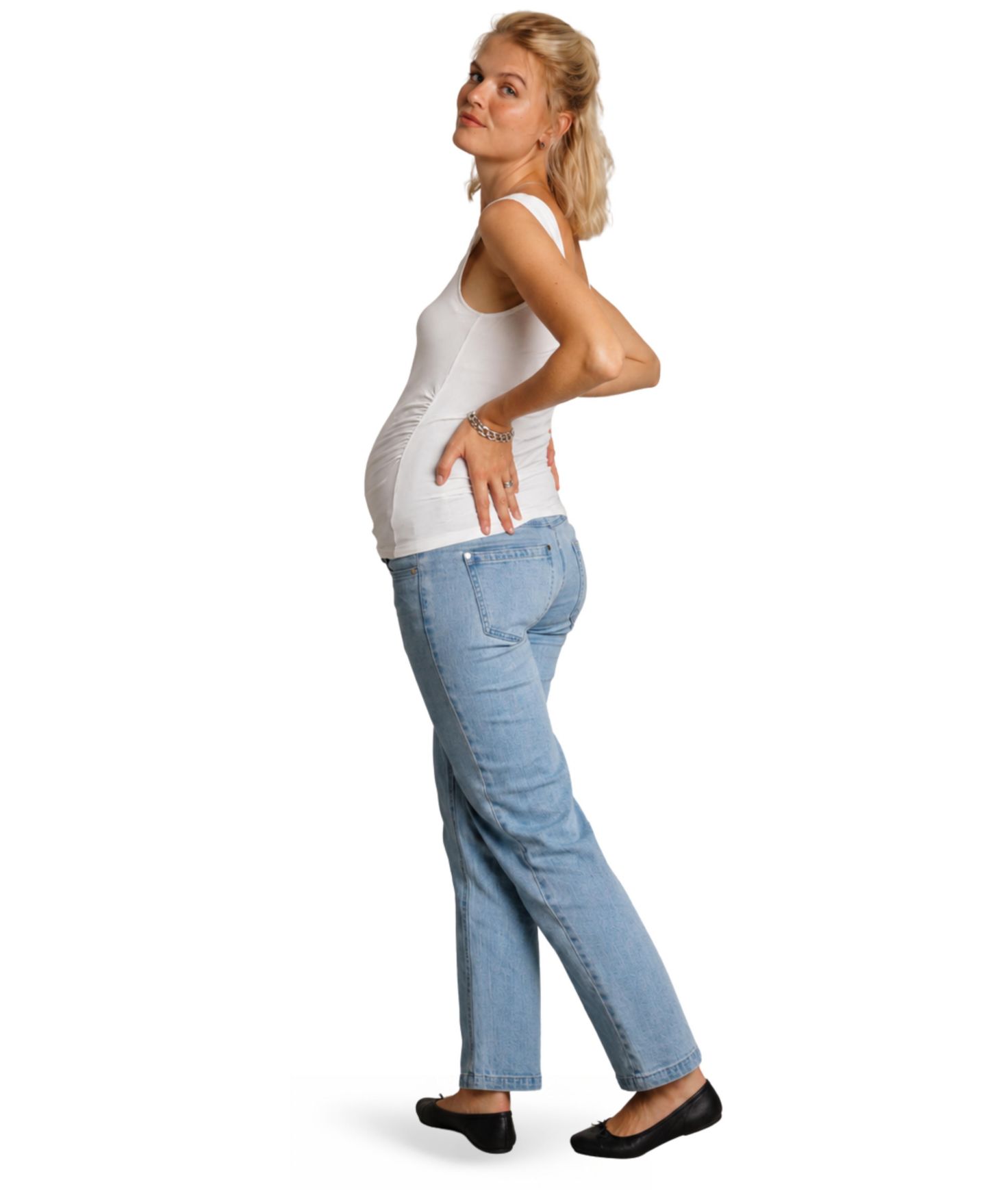 Женские джинсы NOM Maternity Hailey Straight Leg Maternity, цвет: Светлая варка — фото 2