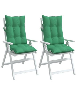 Highback Chair Cushions 2 pcs Green Oxford Fabric