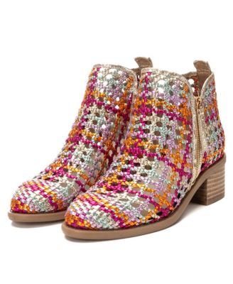 Women's Braided Booties with Side Zipper