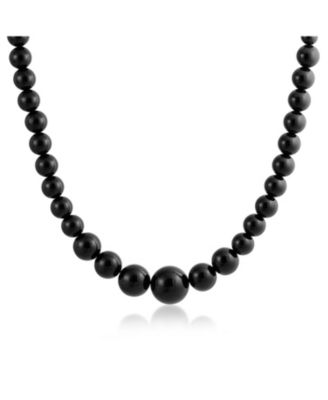 Graduated Round Bead Ball Strand Natural Stone Necklace 18 Inches