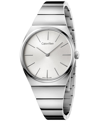 Calvin Klein Women's Swiss Supreme Stainless Steel Bracelet Watch 33mm K6C2X146