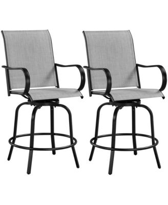 2pcs Quick-dry Patio Swivel Texteline Bistro Chairs