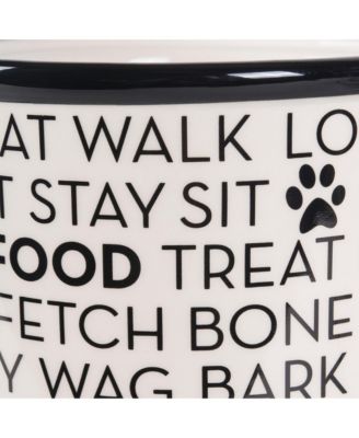 Ceramic Pet Treat Canister Dog Text