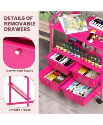 4Drawer Rolling Storage Cart shelf Scrapbook Paper Office School Organizer