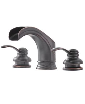Supply Line in Spot Resist 8 in. Waterfall Widespread 2-Handle Bathroom Faucet