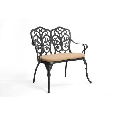 Streamdale Cast aluminium bench with cushion