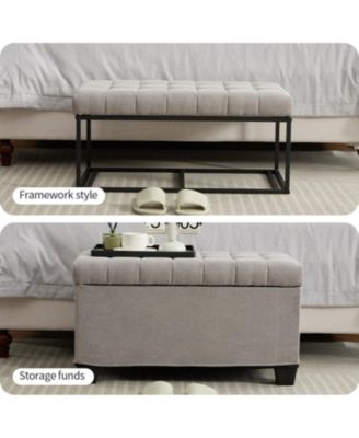 Multifunctional Storage Ottoman Bench End of Bed, Entryway & Living Room